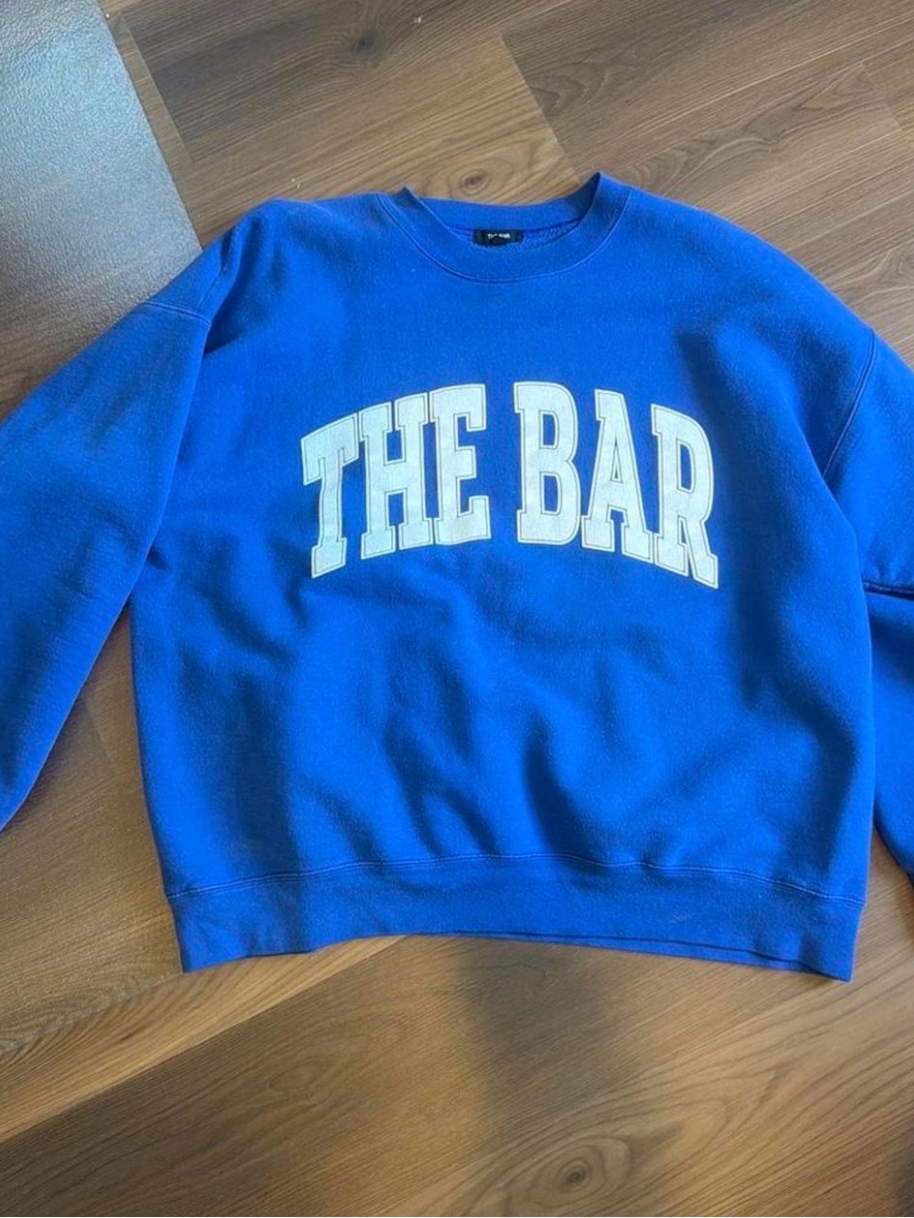 Blue 'THE BAR' Graphic Crewneck Sweatshirt